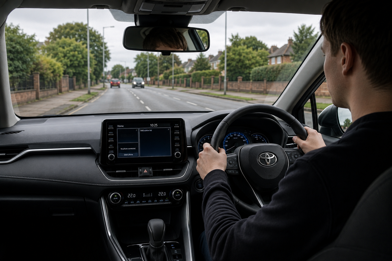 learner student on intensive driving lesson